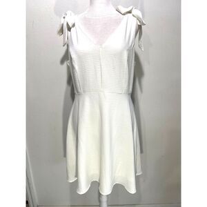Altar'd State dress romantic bow shoulders white casual summer women Jr. L